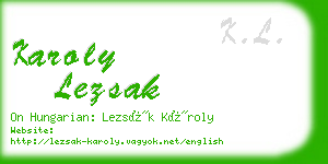 karoly lezsak business card